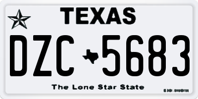 TX license plate DZC5683
