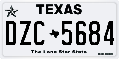 TX license plate DZC5684
