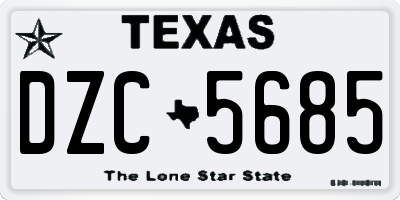 TX license plate DZC5685
