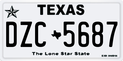 TX license plate DZC5687