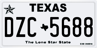 TX license plate DZC5688