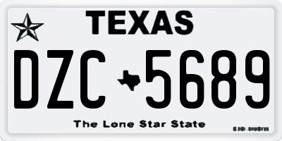 TX license plate DZC5689