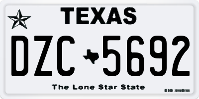 TX license plate DZC5692