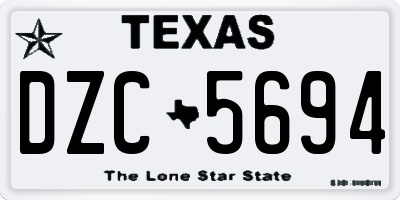 TX license plate DZC5694