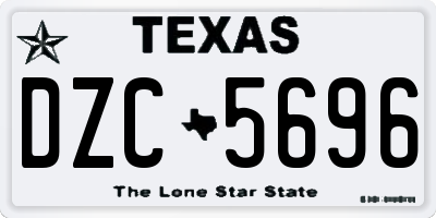 TX license plate DZC5696