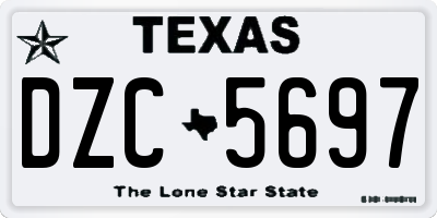 TX license plate DZC5697