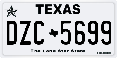 TX license plate DZC5699