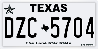 TX license plate DZC5704