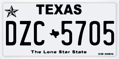 TX license plate DZC5705