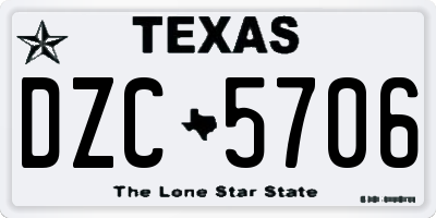 TX license plate DZC5706
