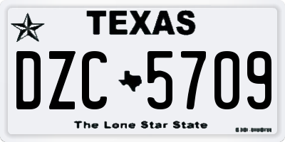 TX license plate DZC5709