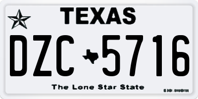 TX license plate DZC5716