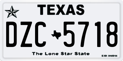 TX license plate DZC5718