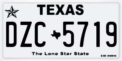 TX license plate DZC5719