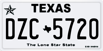 TX license plate DZC5720