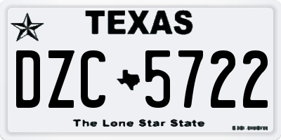 TX license plate DZC5722