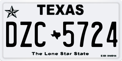 TX license plate DZC5724