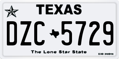 TX license plate DZC5729