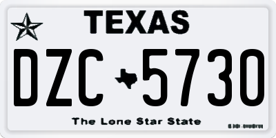 TX license plate DZC5730