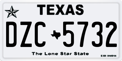 TX license plate DZC5732