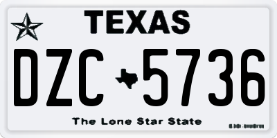 TX license plate DZC5736