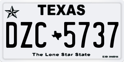 TX license plate DZC5737