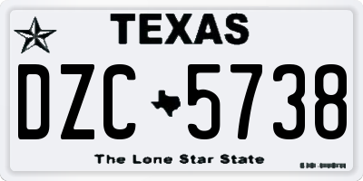 TX license plate DZC5738
