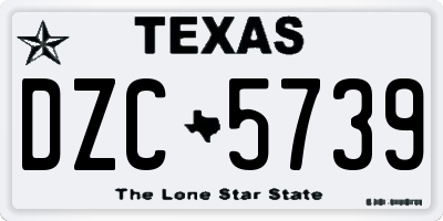 TX license plate DZC5739