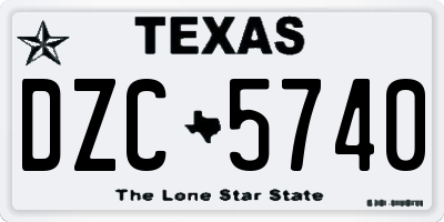 TX license plate DZC5740
