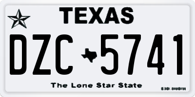 TX license plate DZC5741