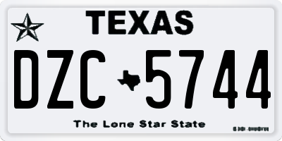 TX license plate DZC5744