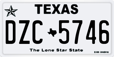 TX license plate DZC5746