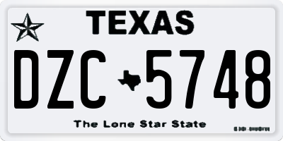 TX license plate DZC5748