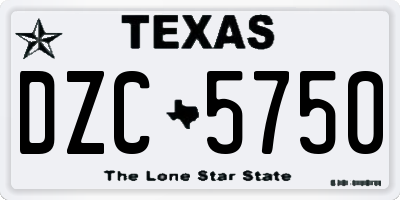 TX license plate DZC5750