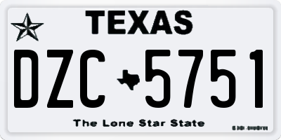 TX license plate DZC5751