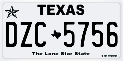 TX license plate DZC5756
