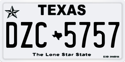 TX license plate DZC5757