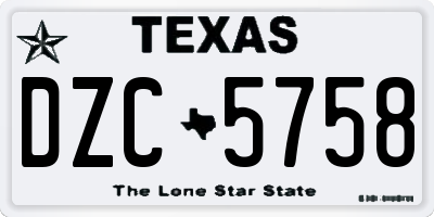 TX license plate DZC5758