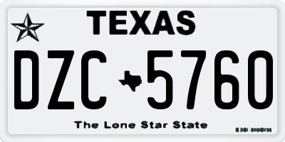 TX license plate DZC5760
