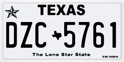TX license plate DZC5761