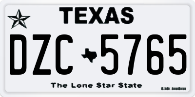 TX license plate DZC5765