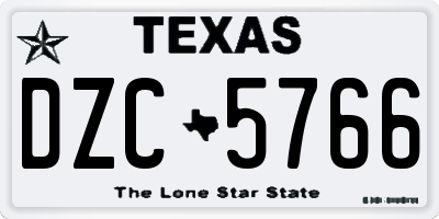 TX license plate DZC5766