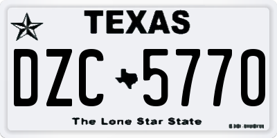 TX license plate DZC5770