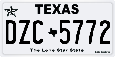 TX license plate DZC5772