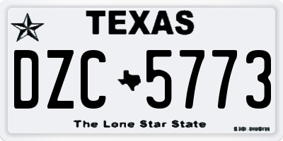 TX license plate DZC5773