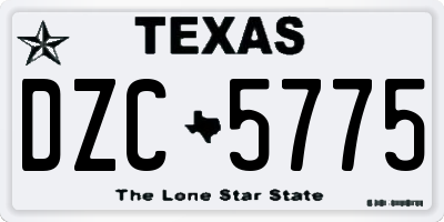 TX license plate DZC5775