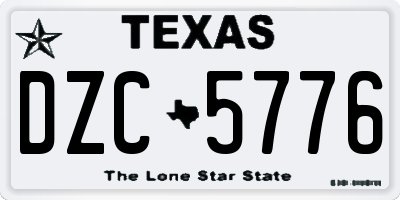 TX license plate DZC5776