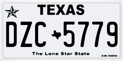 TX license plate DZC5779