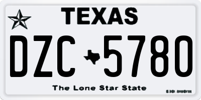 TX license plate DZC5780