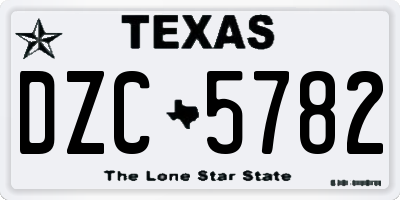 TX license plate DZC5782